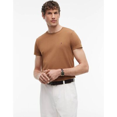 Tommy Hilfiger T-shirt Slim Fit stretch brązowy M Tommy Hilfiger T-shirt Slim Fit stretch brązowy M