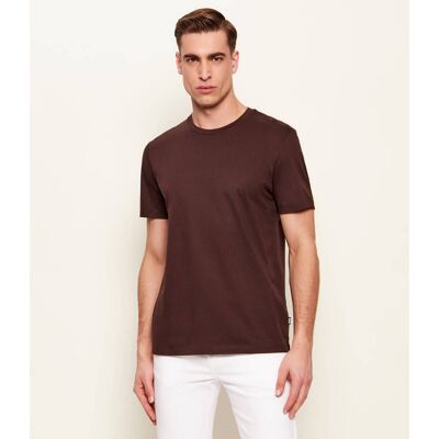 Boss BLACK T-shirt Tessler Slim Fit mercerised brązowy M Boss BLACK T-shirt Tessler Slim Fit mercerised brązowy M