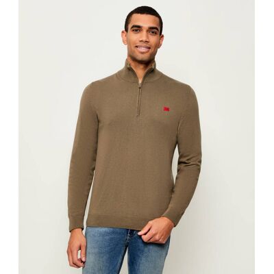 HUGO Sweter San Quintus-C Regular Fit khaki M HUGO Sweter San Quintus-C Regular Fit khaki M