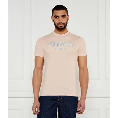 Guess T-shirt Slim Fit brzoskwiniowy M Guess T-shirt Slim Fit brzoskwiniowy M