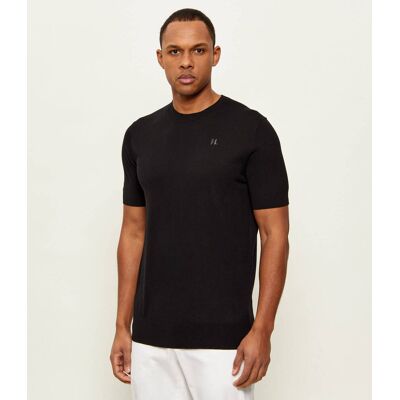 Karl Lagerfeld Sweter Slim Fit z dodatkiem jedwabiu czarny XL Karl Lagerfeld Sweter Slim Fit z dodatkiem jedwabiu czarny XL