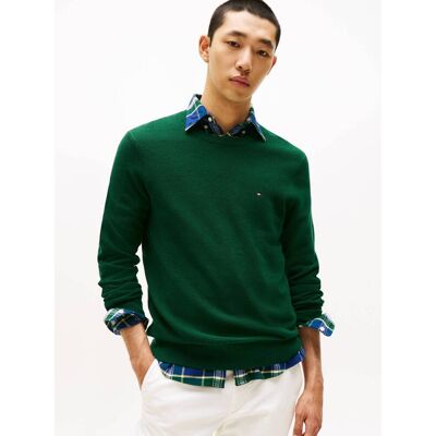 Tommy Hilfiger Sweter Regular Fit butelkowa zieleń XL Tommy Hilfiger Sweter Regular Fit butelkowa zieleń XL