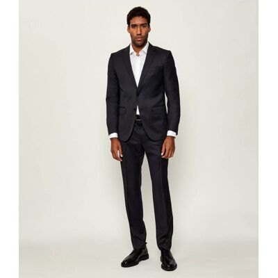 Boss BLACK Wełniany garnitur H-Huge-2Pcs-224 Slim Fit grafitowy 54 Boss BLACK Wełniany garnitur H-Huge-2Pcs-224 Slim Fit grafitowy 54