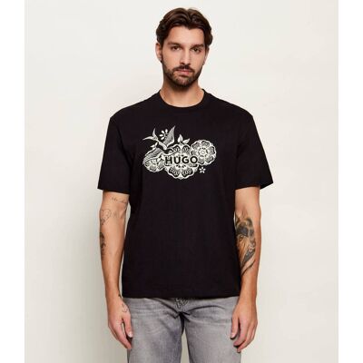 HUGO T-shirt Dangen Relaxed fit czarny S HUGO T-shirt Dangen Relaxed fit czarny S