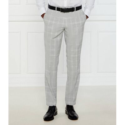 HUGO Spodnie Getlin232X Slim Fit z dodatkiem wełny szary 46 HUGO Spodnie Getlin232X Slim Fit z dodatkiem wełny szary 46
