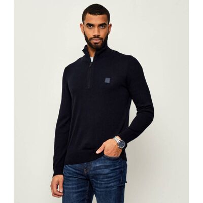 Boss ORANGE Sweter Kanobix_S Regular Fit z dodatkiem kaszmiru granatowy S Boss ORANGE Sweter Kanobix_S Regular Fit z dodatkiem kaszmiru granatowy S