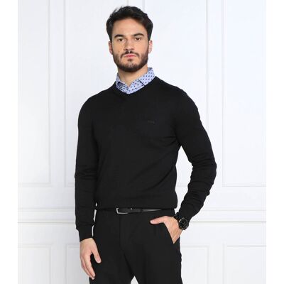 Boss BLACK Wełniany sweter Baram-L Regular Fit czarny S Boss BLACK Wełniany sweter Baram-L Regular Fit czarny S