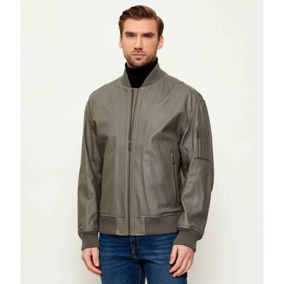 Boss ORANGE Skórzana kurtka bomber Jakri Regular Fit zielony 48 Boss ORANGE Skórzana kurtka bomber Jakri Regular Fit zielony 48
