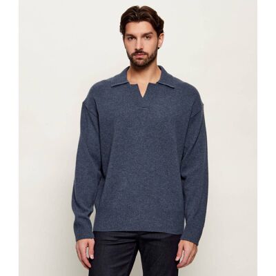 Boss BLACK Wełniany sweter C-Ucari Regular Fit granatowy XL Boss BLACK Wełniany sweter C-Ucari Regular Fit granatowy XL