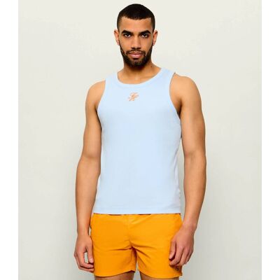 Tommy Hilfiger Tank top Slim Fit błękitny XXL Tommy Hilfiger Tank top Slim Fit błękitny XXL