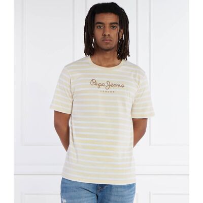 Pepe Jeans London T-shirt EGGO Regular Fit beżowy S Pepe Jeans London T-shirt EGGO Regular Fit beżowy S
