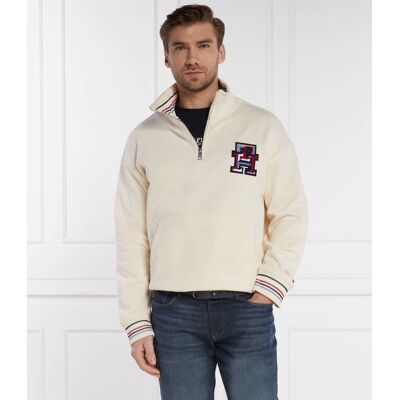 Tommy Hilfiger Bluza MONOGRAM TIPPED 1/4 ZIP Oversize fit ecru XL Tommy Hilfiger Bluza MONOGRAM TIPPED 1/4 ZIP Oversize fit ecru XL