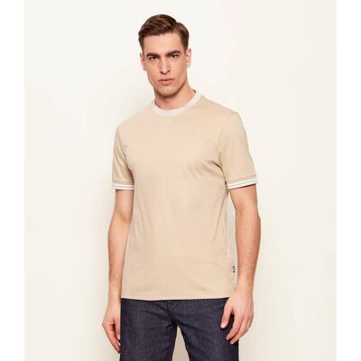 Boss BLACK T-shirt H-Tessler Slim Fit mercerised beżowy M Boss BLACK T-shirt H-Tessler Slim Fit mercerised beżowy M