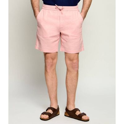 Tommy Hilfiger Lniane szorty chino DOVER Regular Fit różowy 36 Tommy Hilfiger Lniane szorty chino DOVER Regular Fit różowy 36