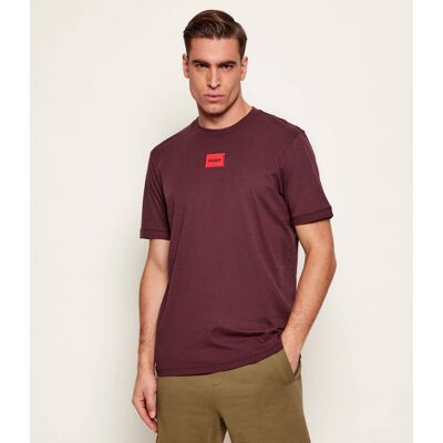 HUGO T-shirt Diragolino212 Regular Fit bordowy XXL HUGO T-shirt Diragolino212 Regular Fit bordowy XXL