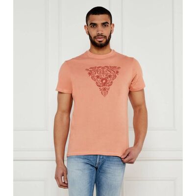 Guess T-shirt Regular Fit pomarańczowy L Guess T-shirt Regular Fit pomarańczowy L