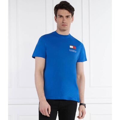 Tommy Jeans T-shirt essential Slim Fit niebieski S Tommy Jeans T-shirt essential Slim Fit niebieski S