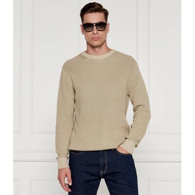 Guess Sweter Regular Fit beżowy XL Guess Sweter Regular Fit beżowy XL