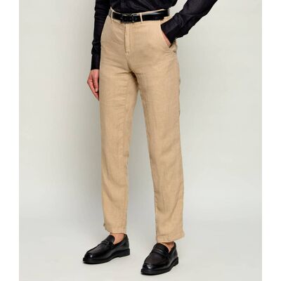 Karl Lagerfeld Lniane spodnie chino KL-CHASE Regular Fit beżowy 31/32 Karl Lagerfeld Lniane spodnie chino KL-CHASE Regular Fit beżowy 31/32