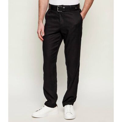 Boss ORANGE Lniane spodnie chino Sanderson-L-3 Regular Fit czarny 30/32 Boss ORANGE Lniane spodnie chino Sanderson-L-3 Regular Fit czarny 30/32