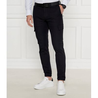 Boss BLACK Spodnie cargo P-Kaiton Slim Fit czarny 46 Boss BLACK Spodnie cargo P-Kaiton Slim Fit czarny 46