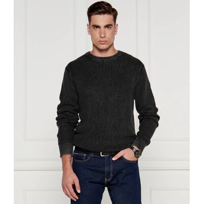 Guess Sweter Regular Fit grafitowy S Guess Sweter Regular Fit grafitowy S