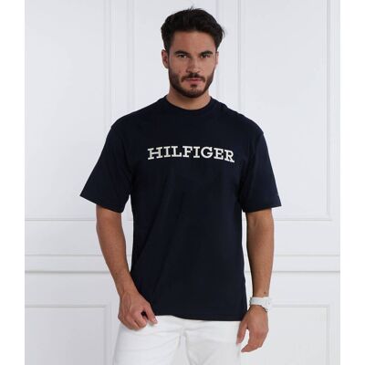 Tommy Hilfiger T-shirt MONOTYPE EMBRO Relaxed fit granatowy XL Tommy Hilfiger T-shirt MONOTYPE EMBRO Relaxed fit granatowy XL