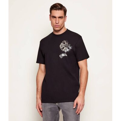 Philipp Plein T-shirt Destroyed Crest Regular Fit czarny M Philipp Plein T-shirt Destroyed Crest Regular Fit czarny M