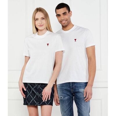 AMI Paris T-shirt Regular Fit biały L AMI Paris T-shirt Regular Fit biały L