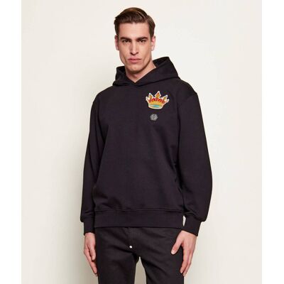Philipp Plein Bluza Chest Crown Regular Fit czarny L Philipp Plein Bluza Chest Crown Regular Fit czarny L
