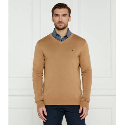 Tommy Hilfiger Sweter Regular Fit brązowy XXL Tommy Hilfiger Sweter Regular Fit brązowy XXL