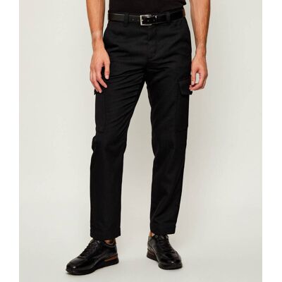Boss ORANGE Spodnie cargo Sisla-R Tapered fit z dodatkiem wełny czarny 33/32 Boss ORANGE Spodnie cargo Sisla-R Tapered fit z dodatkiem wełny czarny 33/32