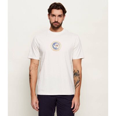 Napapijri T-shirt S-PHOS SS Relaxed fit ecru XXL Napapijri T-shirt S-PHOS SS Relaxed fit ecru XXL