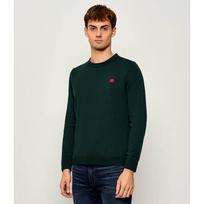 HUGO Sweter San Cassius Regular Fit butelkowa zieleń S HUGO Sweter San Cassius Regular Fit butelkowa zieleń S