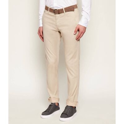 Jacob Cohen Spodnie chino BOBBY Slim Fit beżowy 34 Jacob Cohen Spodnie chino BOBBY Slim Fit beżowy 34