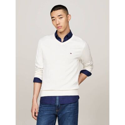 Tommy Hilfiger Sweter Regular Fit biały L Tommy Hilfiger Sweter Regular Fit biały L