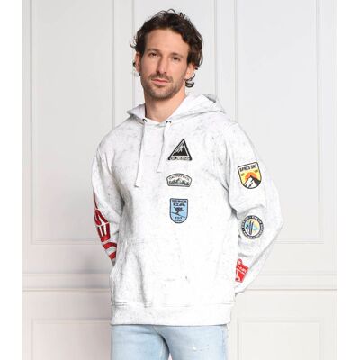 Guess Bluza HEAVY FINCH WASHD PATCHES Regular Fit biały L Guess Bluza HEAVY FINCH WASHD PATCHES Regular Fit biały L