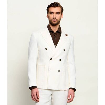 Joop! Marynarka Heazy Slim Fit z dodatkiem lnu ecru 52 Joop! Marynarka Heazy Slim Fit z dodatkiem lnu ecru 52