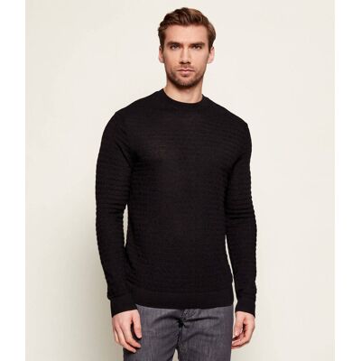Giorgio Armani Emporio Armani Wełniany sweter Regular Fit czarny S Giorgio Armani Emporio Armani Wełniany sweter Regular Fit czarny S