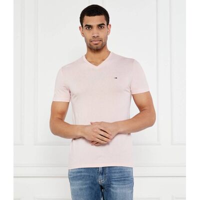 Tommy Jeans T-shirt Slim Fit pudrowy róż XL Tommy Jeans T-shirt Slim Fit pudrowy róż XL
