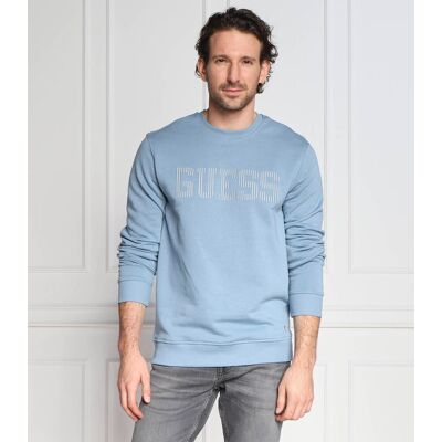 Guess Bluza BEAU CN FLEECE Regular Fit niebieski S Guess Bluza BEAU CN FLEECE Regular Fit niebieski S