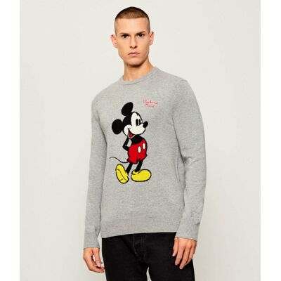 ST.Barth Sweter Heron ST. BARTH X DISNEY Regular Fit z dodatkiem wełny i kaszmiru szary S ST.Barth Sweter Heron ST. BARTH X DISNEY Regular Fit z dodatkiem wełny i kaszmiru szary S