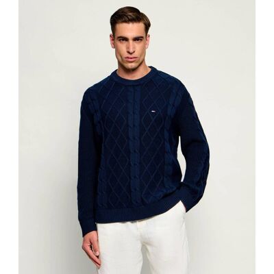 Tommy Jeans Sweter Regular Fit granatowy XXL Tommy Jeans Sweter Regular Fit granatowy XXL