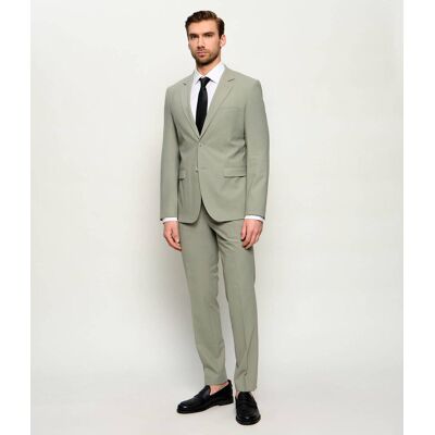 HUGO Wełniany garnitur Arti-Hesten253X Extra slim fit zielony 50 HUGO Wełniany garnitur Arti-Hesten253X Extra slim fit zielony 50