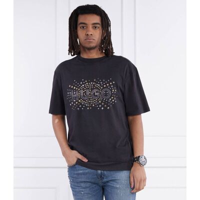 HUGO T-shirt Dunic Relaxed fit czarny S HUGO T-shirt Dunic Relaxed fit czarny S
