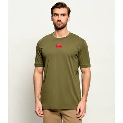 HUGO T-shirt Diragolino212 Regular Fit oliwkowy S HUGO T-shirt Diragolino212 Regular Fit oliwkowy S