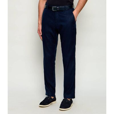 Boss ORANGE Lniane spodnie chino Sanderson-L-3 Regular Fit granatowy 33/32 Boss ORANGE Lniane spodnie chino Sanderson-L-3 Regular Fit granatowy 33/32