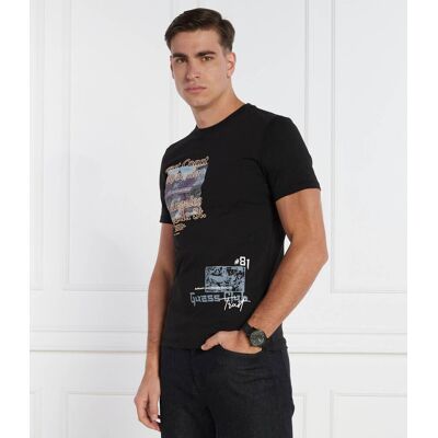 Guess T-shirt Regular Fit czarny M Guess T-shirt Regular Fit czarny M