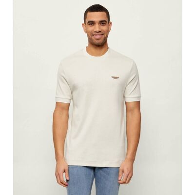 BLACK T-shirt C-Thompson 242_AM BOSS x ASTON MARTIN Regular Fit z dodatkiem wełny beżowy M BLACK T-shirt C-Thompson 242_AM BOSS x ASTON MARTIN Regular Fit z dodatkiem wełny beżowy M