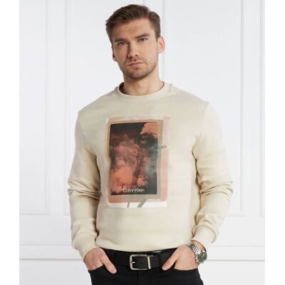 Calvin Klein Bluza Regular Fit beżowy XXL Calvin Klein Bluza Regular Fit beżowy XXL